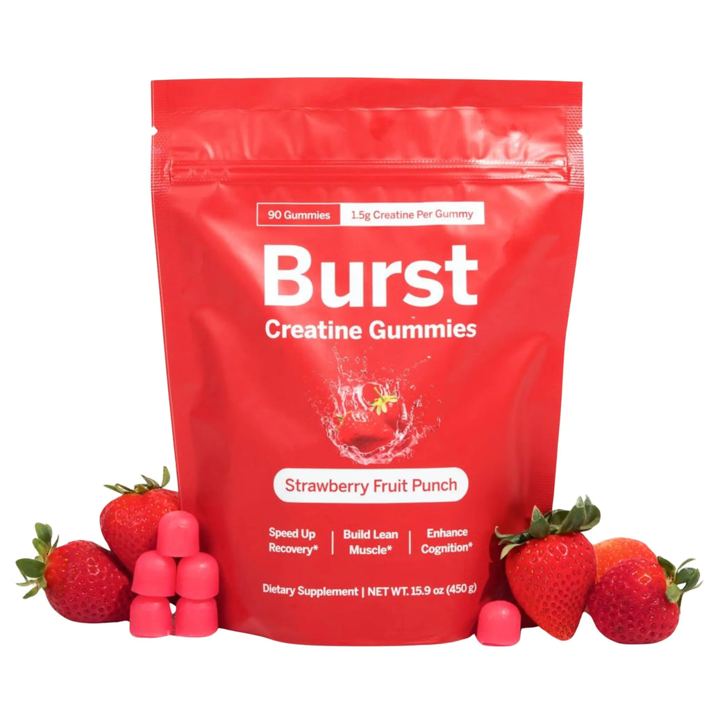 Creatine Monohydrate Gummies - 1.5g of Creatine Per Gummy - Build Muscle Recover Faster Enhance Cognition - Strawberry Flavor - 90ct