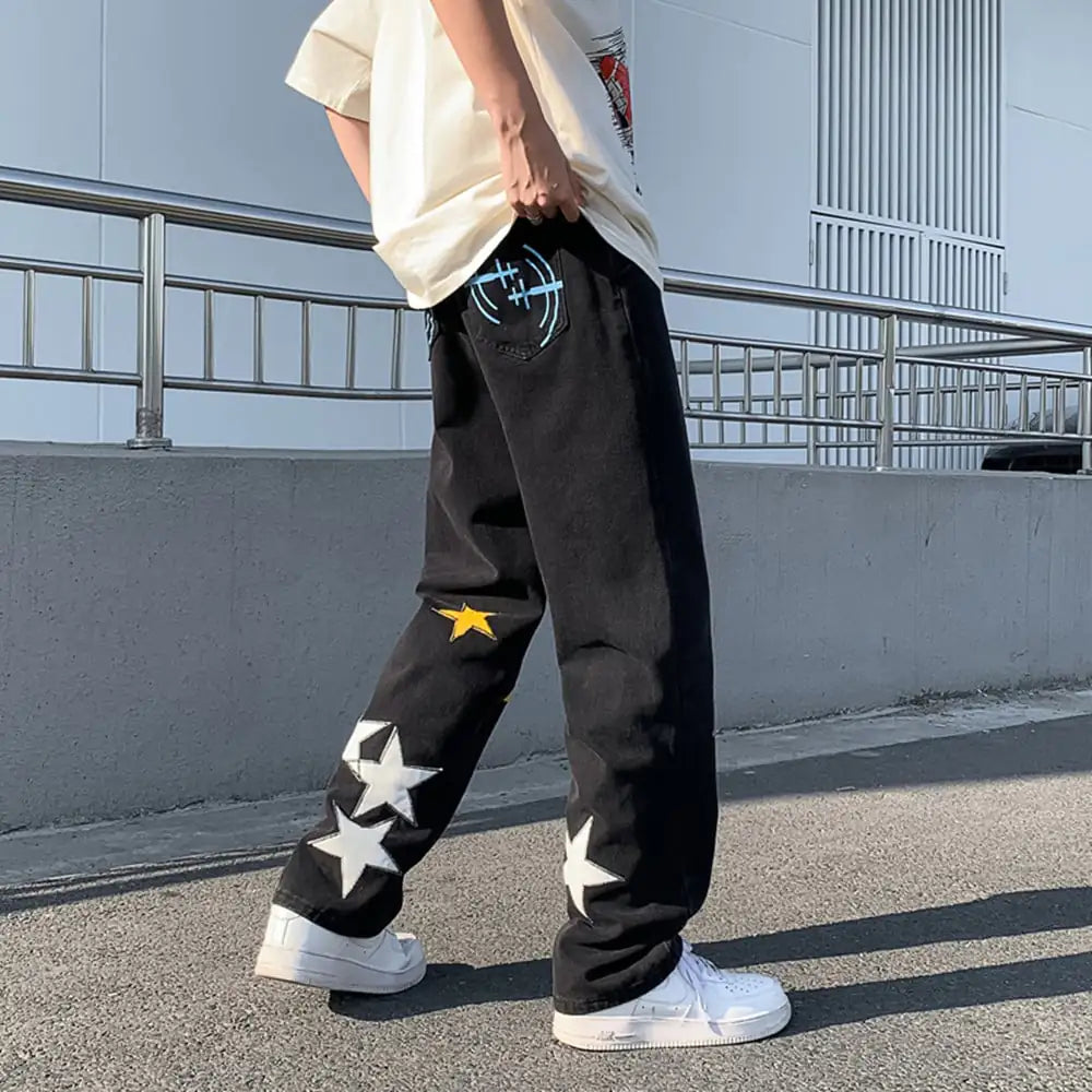Trendy Pentagram Jeans - High Street Fried Street Style