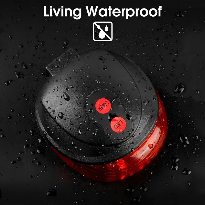 Bicycle Bike LED Lights 2 Lasers 5 LED Waterproof Cycling Taillight