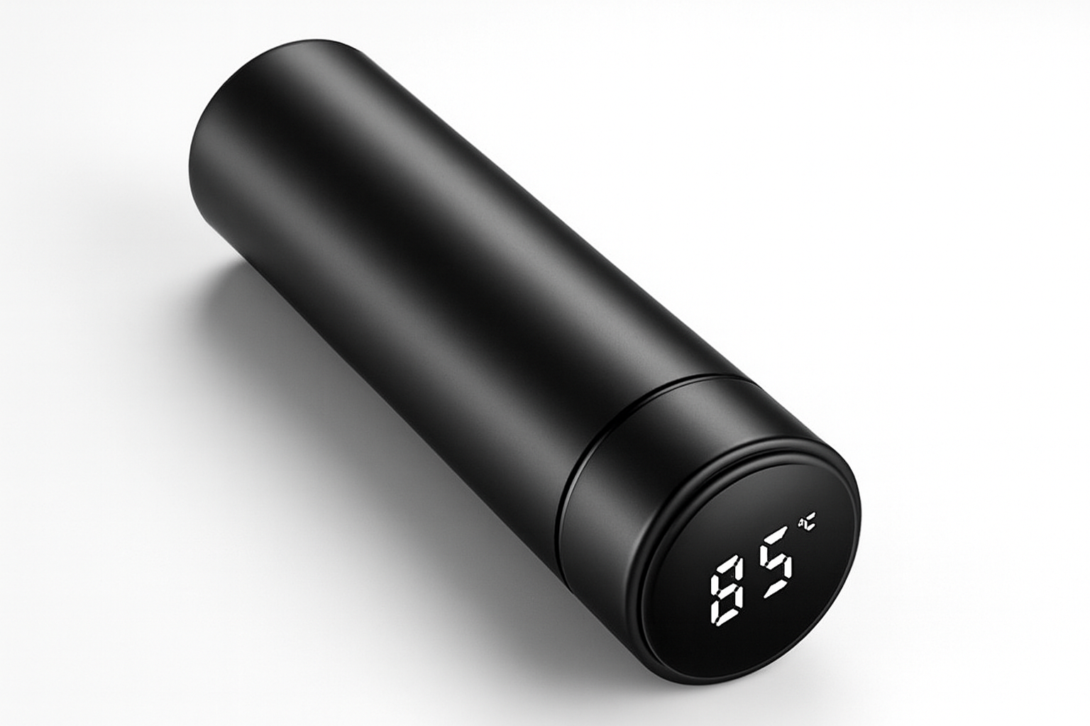 Smart Thermos Bottle with LED Temperature Display – 500ml, Black